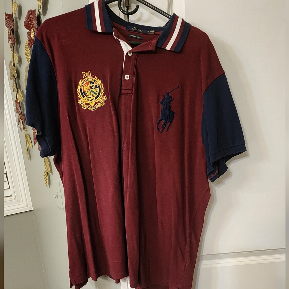 Ralph Lauren Maroon and Dark Blue Polo